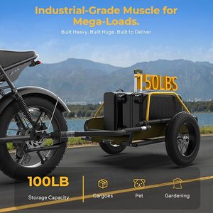 <span class=keywords><strong>Remorque</strong></span> de vélo robuste 3-en-1, pliable, avec roulettes amovibles, double amortisseurs, roues à dégagement rapide de 16 pouces - Product Image 3