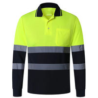 Taller de construcción de seguridad nocturna de secado rápido Camisa de trabajo de seguridad reflectante de alta visibilidad de minería de construcción de manga larga personalizada