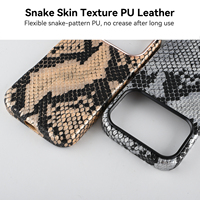 Étui en cuir PU effet serpent avec cadre de caméra électroplaqué, protection intégrale antichoc, haute qualité, logo personnalisable, housse de protection multi-usages