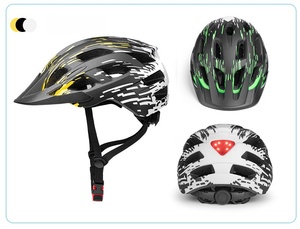 Casque de vélo tout-terrain intégré en fibre de carbone avec feu arrière pour le cyclisme en montagne et sur route, état neuf - Product Image 5