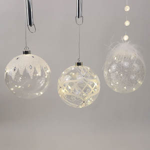 Adornos de vidrio blanco adornos de vidrio transparente decoración de Navidad al por mayor suministros para manualidades de Navidad bola - Product Image 1