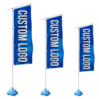Drapeau de bannière Nobori personnalisé 2x8 pieds/60x180cm Affichage publicitaire personnel Drapeau d'entreprise promotionnel Vente en gros