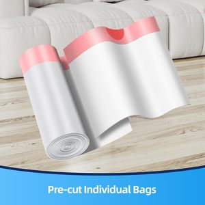 Bolsas de basura blancas con cordón, forros de plástico resistentes sin perfume con diseño antidesgarro, ideales para el hogar y la oficina - Product Image 3