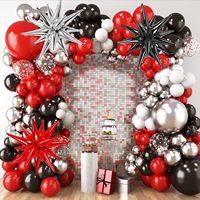 Kit d'arche de guirlande de ballons noir et or rose, ballons en latex à confettis métalliques, pour décoration de toile de fond pour anniversaire, mariage, fête prénuptiale