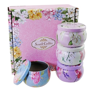 Bán Buôn Tái Chế Vòng 2 Oz 4 Oz 8 Oz Hộp Màu Hồng Màu Đen Bao Bì Vàng Gia Vị Món Quà Kim Loại Nến Hộp - Product Image 3