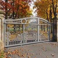 Porte d'entrée principale extérieure de luxe en fer forgé, décorative, avec motifs de portails en fer, pour maison de campagne et jardin