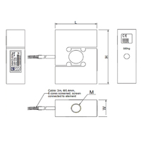 Célula de carga tipo HBm S original, sensor de pesaje de tensión y presión de 2, 0 ~ 5t para control de proceso de tolva de gancho de báscula de cinturón