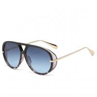 Gafas de sol de estilo piloto europeo-americano con doble puente, montura extragrande adelgazante, protección UV400, unisex, a la moda.