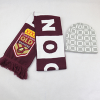 Maßgefertigter Jacquard Fußball-Fan-Hut und -Schal Rugby-Club Gestrickte Sport-Fußball-Supporter-Schals