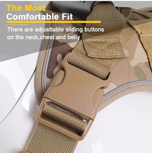 <span class=keywords><strong>Harness</strong></span> Anjing Taktis Heavy Duty, Bahan Nylon Solid Reflektif, Vest yang Dapat Disesuaikan untuk Anjing Besar, Latihan Outdoor - Product Image 3