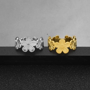 2026 New Popular Niche Design Cute Flower <b>Ring</b> Simple Style Gold <b>Silver</b> Plated Women's Stainless Steel <b>Rings</b> Wholesale Jewelry - Product Image 2