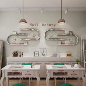 Support d'exposition pour salon de manucure, présentoir mural pour vernis à ongles avec éclairage et étagère - Product Image 6