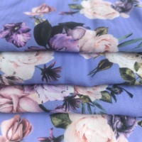 75D resistente a las arrugas 100 poliéster tejido personalizado Impresión digital flor CREP koshibo para vestidos de noche