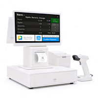 15,6 дюймов Windows 10 Pro Pos система кассовый аппарат столешница POS машина с принтером сканер MSR RFID варианты батареи