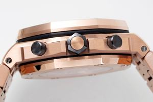 Montre mécanique de luxe 42 mm en or rose avec mouvement ETA 3126, qualité supérieure d'usine APF, chronographe multifonction, bracelet en acier - Product Image 4