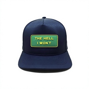 Casquette Trucker Personnalisée à 6 Panneaux avec Patch en Caoutchouc et Trous Découpés au Laser, Dos en Polyester, Haute Qualité, pour Adultes, Fabriquée au Vietnam - Product Image 1