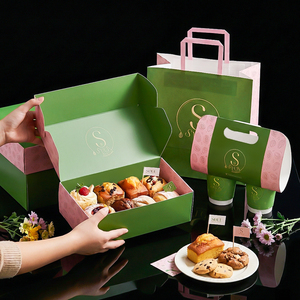 Boîte en carton rigide biodégradable et recyclable avec logo personnalisé pour biscuits, gâteaux et pâtisseries - Product Image 4