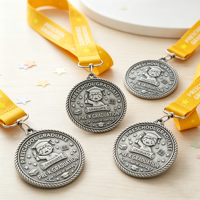 Médaille de remise de diplôme personnalisée Sojagy pour la maternelle, médaille en métal doré pour la maternelle avec ruban et cadeau