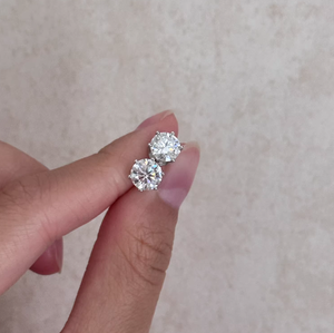 925 银 0.3 克拉-2 克拉经典六爪莫桑石耳环男女嘻哈摇滚生日周年纪念礼物情侣礼物 - Product Image 5