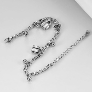 Pulsera Fina con Dijes de 4MM, Bañada en Oro, Cadena con Cierre de Cuentas, Joyería para Uso Diario de Mujer - Product Image 3