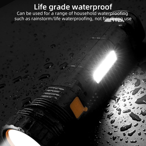 3 chế độ USB sạc công suất cao Đèn pin năng lượng mặt trời không thấm nước nhựa <span class=keywords><strong>Torch</strong></span> ánh sáng công suất cao - Product Image 5