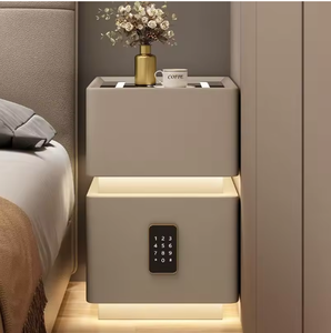 Mesita <span class=keywords><strong>de</strong></span> <span class=keywords><strong>Noche</strong></span> Flotante Inteligente con Carga Inalámbrica, Bloqueo por Huella Dactilar, Altavoz Bluetooth, Luz LED, Montada en la <span class=keywords><strong>Pared</strong></span> para Dormitorio - Product Image 2