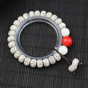 Pulsera de Semillas de Bodhi de un Solo Hilo, 22 Cuentas Redondas en Forma de Barril, Estilo Étnico, Joyería para Ceremonias Religiosas - Product Image 4