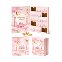 Boîte cadeau calendrier de l'avent personnalisée écologique pour bonbons, avec 15 compartiments à déchirer, pelliculage mat, emballage vide pour desserts de fêtes