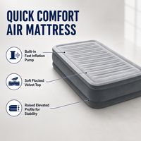Matelas pneumatique Queen Size avec pompe rapide intégrée, lit gonflable surélevé pour la maison, les invités, la tente, le camping