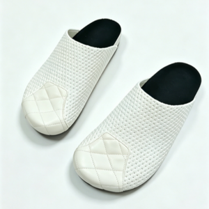 Pantuflas de Hombre con Punta Cerrada, Transpirables, con Orificios, Parte Superior de Cuero Genuino, Detalle Acolchado, <span class=keywords><strong>para</strong></span> Verano, Hogar, Hotel, Uso Diario - Product Image 1