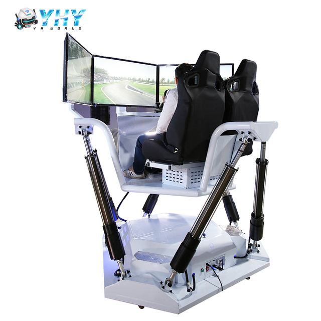 2 Players Cockpit Three Screens Six Dof Motion Chairs F1 Driving 9D Simulator Car Racing Game Machine