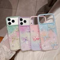 Coque de téléphone en stock, texture IMD plaquée or, série Fashion et Mignonne, compatible avec la série iPhone 17 Pro Max