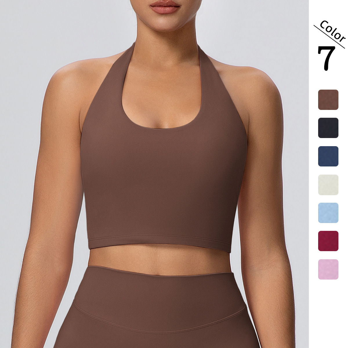 Women's Breathable Spandex/Nylon Sports Bras for Gym & Fitness Yoga Front Logo Four-Way Stretch High Support Wire-Free