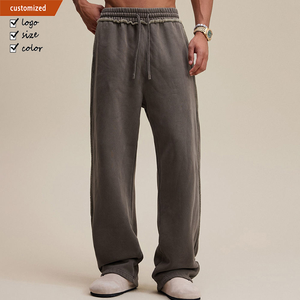<span class=keywords><strong>Pantaloni</strong></span> Sportivi Personalizzati all'Ingrosso, 380gsm in Misto Cotone, <span class=keywords><strong>Grigio</strong></span> <span class=keywords><strong>Scuro</strong></span>, Traspiranti, Larghi, Effetto Lavaggio Acido, Gamba Larga per Uomo - Product Image 1