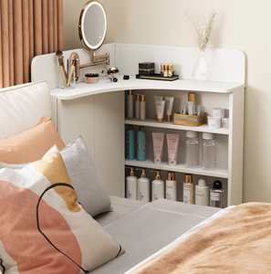 Table de toilette d'angle ultra-fine de 18 cm, petite table d'angle, table de toilette d'angle intégrée moderne et simple pour chambre à coucher - Product Image 3