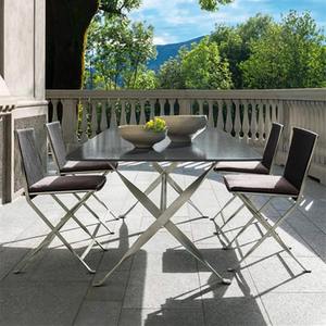 Silla de Ratán para Exteriores con Estructura de Aluminio, Muebles de Jardín Minimalistas, Diseño Plegable para Patio o Cafetería - Product Image 4