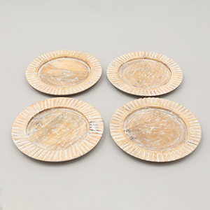 Piatto decorativo in legno bianco fatto a mano da 13 pollici, stoviglie in legno per decorazioni per feste - Product Image 5