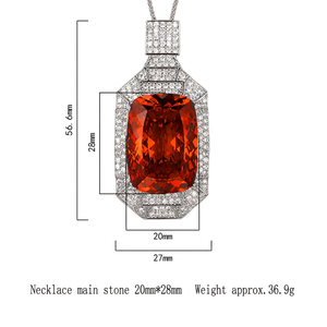 Brass Gold Plated Emerald Zircon Pendant Necklace 20*2mm Luxury Statement Necklace for Women Wedding & Party Jewelry Gift - Product Image 6