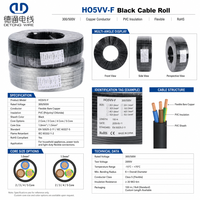 Cable de Construcción HO5VV-F 300/500V con Aislamiento de PVC, Conductor de Cobre Desnudo de 1.5mm 1.0mm, Precio de Fábrica al por Mayor OEM