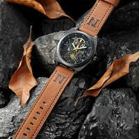 Montres NS Never Stop N927, style luxueux et tendance, design de cadran unique, bracelet en cuir pour homme, montre à quartz originale, étanche