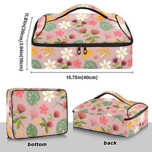 Hawaiian Custom Lehua Flower Aluminum Foil Insulated Thermal Bag Pizza Casserole <b>Pans</b> Cooler Carrier Bag for Food Delivery - Product Image 3