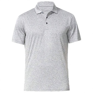 เสื้อโปโลแขนสั้นผู้ชายสีเทาแบบถักเนื้อผ้าระบายอากาศสไตล์ลำลอง - Product Image 1