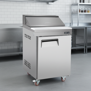 Table <span class=keywords><strong>de</strong></span> préparation réfrigérée commerciale, bar à salades et station à sandwichs à porte simple, refroidie par air, pour traiteur, café et cuisine - Product Image 1