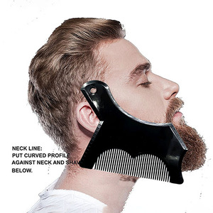 Người đàn ông của chuyên nghiệp Facial <span class=keywords><strong>double</strong></span> side râu công cụ định hình mẫu phong cách hướng dẫn <span class=keywords><strong>Beard</strong></span> Shaper Lược - Product Image 3