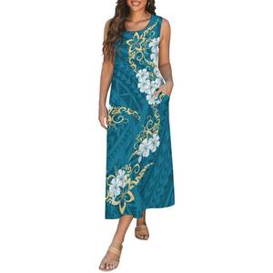Vestido Chaleco con Bolsillos para Mujer, Diseño Personalizado Más Vendido, Vestidos sin Mangas con Cuello Redondo Estampados de Nueva Zelanda, Vestido con Diseño Hawaiano - Product Image 2