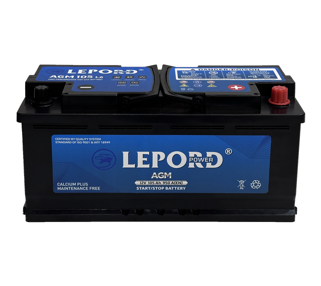 Excellent Quality L6 AGM 105ah Professional 12v 45ah Car Battery for German Standard Starting Car Battery