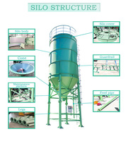 Serbatoio di cemento addensato verticale Silo di stoccaggio di cemento 200 tonnellate Silo alla rinfusa di cenere volatile di cemento
