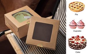 Boîtes à pâtisserie en kraft avec fenêtre, boîtes à gâteaux, boîtes de boulangerie, contenants à gâteaux jetables pour gâteaux, pâtisseries, tartes, desserts/marron - Product Image 3
