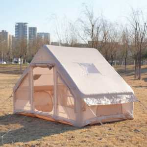 Luxury Air <b>Tent</b> with Hand Pump Easy Setup <b>Waterproof</b> Windproof 4 Seasons Double Layer Oxford Cabin <b>Tent</b> with Mesh Chimney Window - Product Image 1