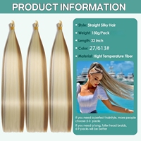 Extensions de cheveux synthétiques lisses et doux de 28 pouces, 150g, mèches pour tresses au crochet et tressage de cheveux